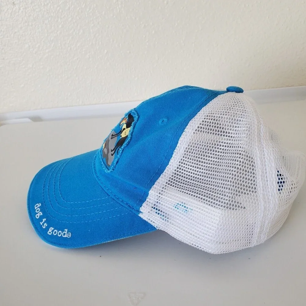 Dog Is Good Baseball Cap "Never Hike Alone" one size fits most Blue White Cotton - Picture 10 of 12